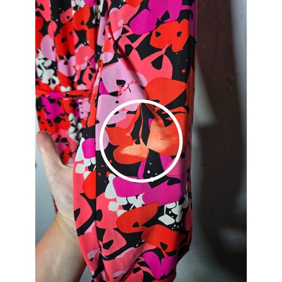 NWT Pappagallo Womens Multicolor Floral Long Sleeve Dress Medium Stretch Boho - Picture 3 of 12